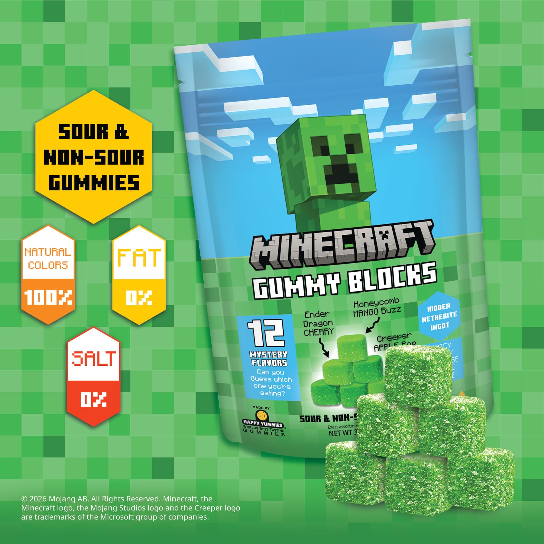 Amazon.com : Minecraft Sour Gummy Candy, 6-Pack Value Pack Party